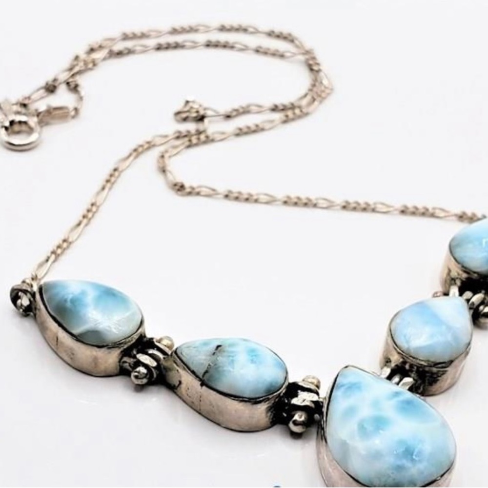 Larimar and silver (925) necklace